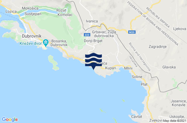 Cibaca, Croatia tide times map
