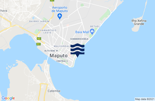 Cidade de Maputo, Mozambique tide times map