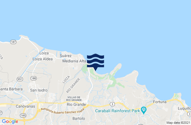 Cienaga Baja Barrio, Puerto Rico tide times map