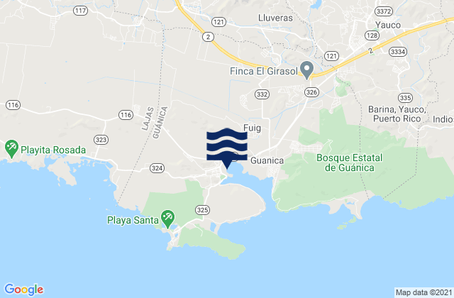 Cienaga Barrio, Puerto Rico tide times map