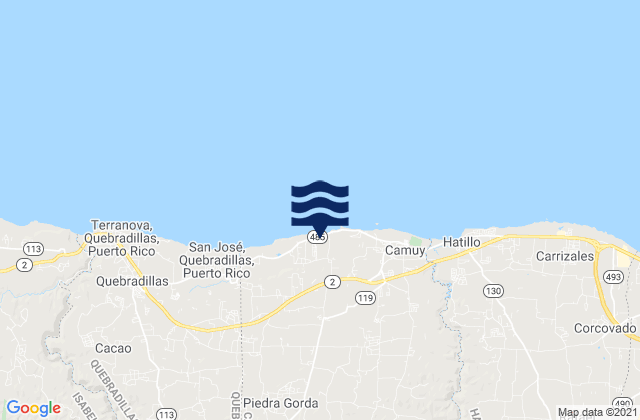 Cienagas Barrio, Puerto Rico tide times map