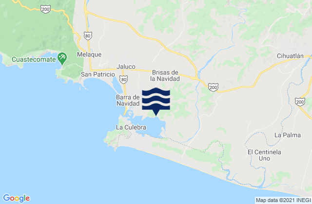 Cihuatlan, Mexico tide times map