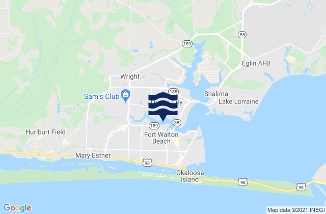 Cinco Bayou, United States tide chart map