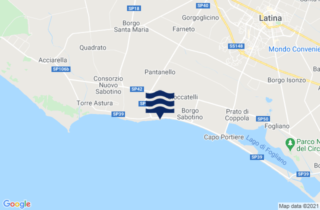 Cisterna di Latina, Italy tide times map