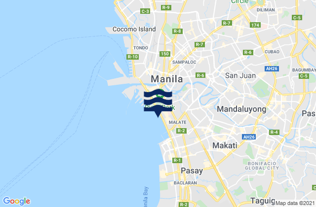 City of San Juan, Philippines tide times map