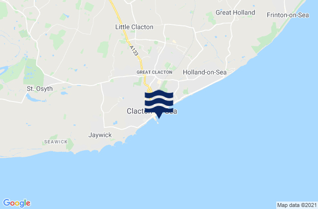 Clacton-on-Sea, United Kingdom tide times map