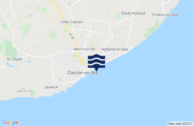 Clacton Beach, United Kingdom tide times map