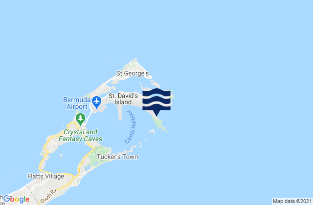 Clearwater Beach, Bermuda tide times map