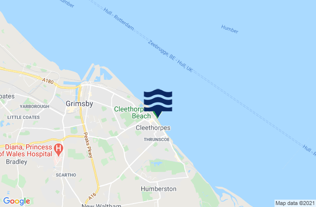 Cleethorpes Pier, United Kingdom tide times map
