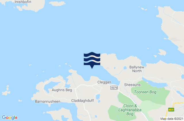 Cleggan Bay, Ireland tide times map