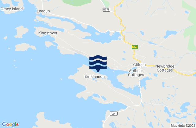 Clifden Bay, Ireland tide times map