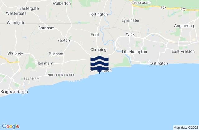 Climping Beach, United Kingdom tide times map