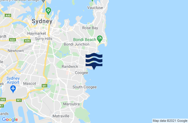 Clovelly Bay, Australia tide times map