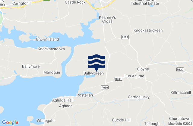 Cloyne, Ireland tide times map