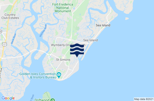 Coastguard/St Simons, United States tide chart map