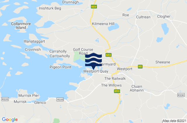 Cock Island, Ireland tide times map