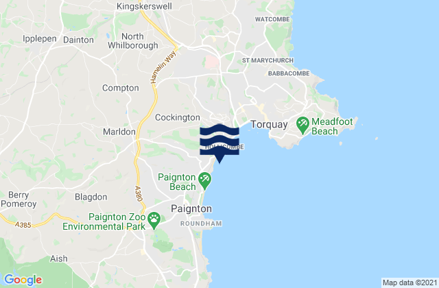 Cockington, United Kingdom tide times map