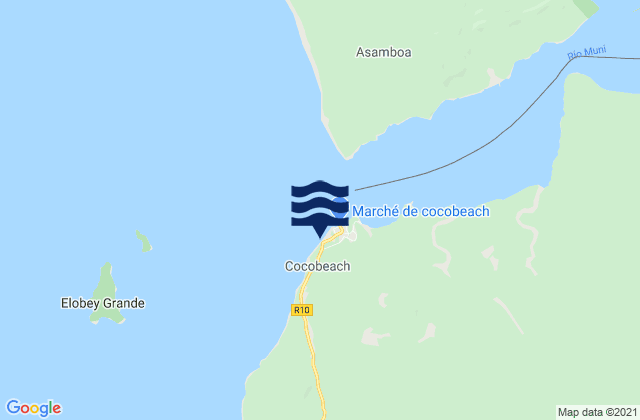 Cocobeach, Gabon tide times map