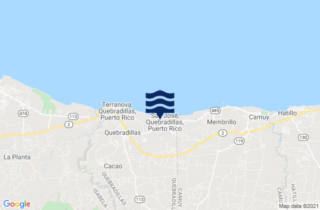 Cocos Barrio, Puerto Rico tide times map