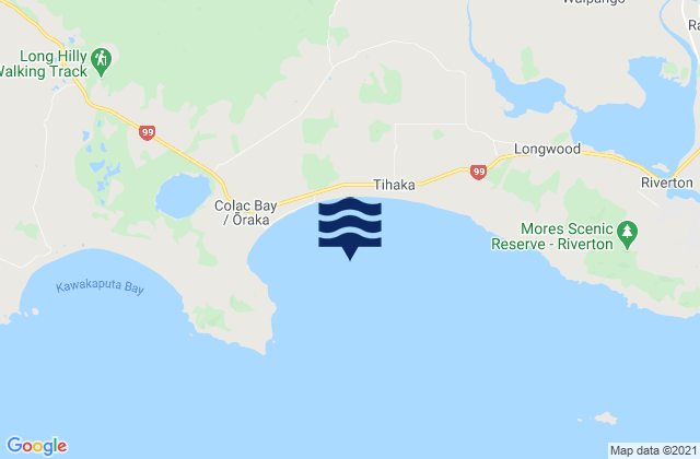 Colac Bay (Oraka), New Zealand tide times map