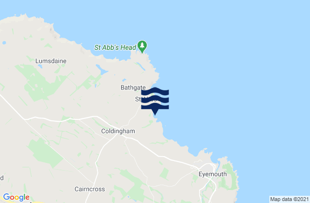 Coldingham Bay Beach, United Kingdom tide times map