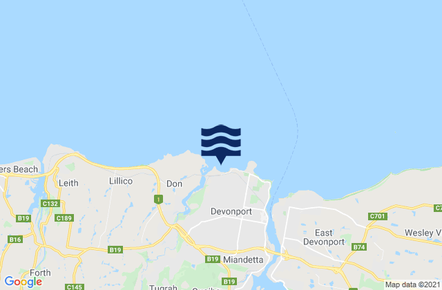 Coles Beach, Australia tide times map