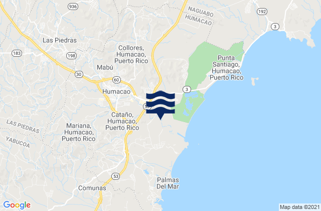 Collores Barrio, Puerto Rico tide times map