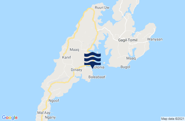 Colonia, Micronesia tide times map