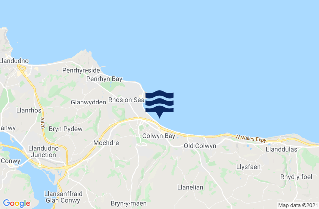 Colwyn Bay, United Kingdom tide times map