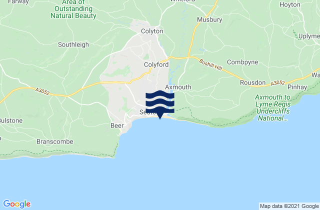 Colyton, United Kingdom tide times map