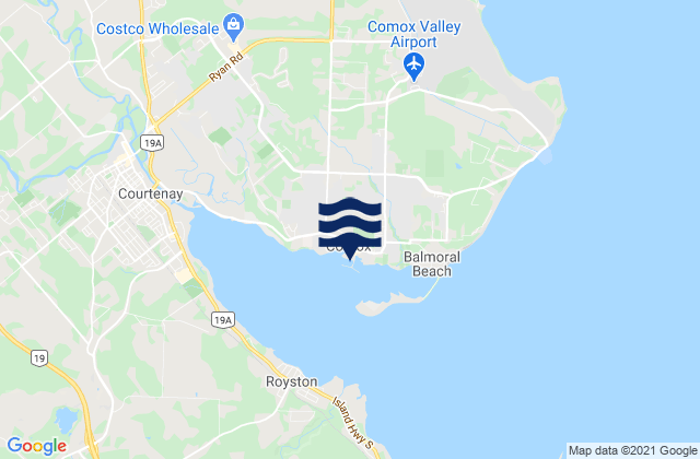 Comox, Canada tide times map