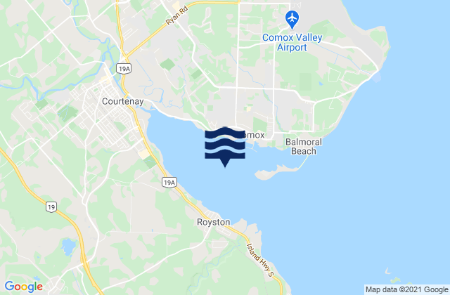 Comox Harbour, Canada tide times map