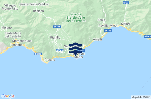 Conca dei Marini, Italy tide times map