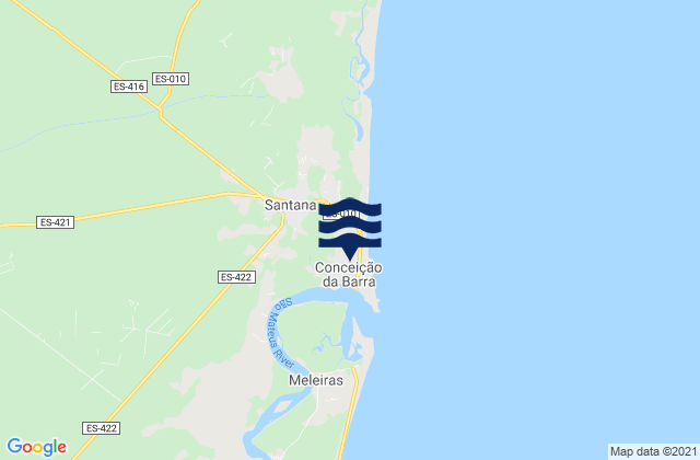 Conceicao Da Barra, Brazil tide times map
