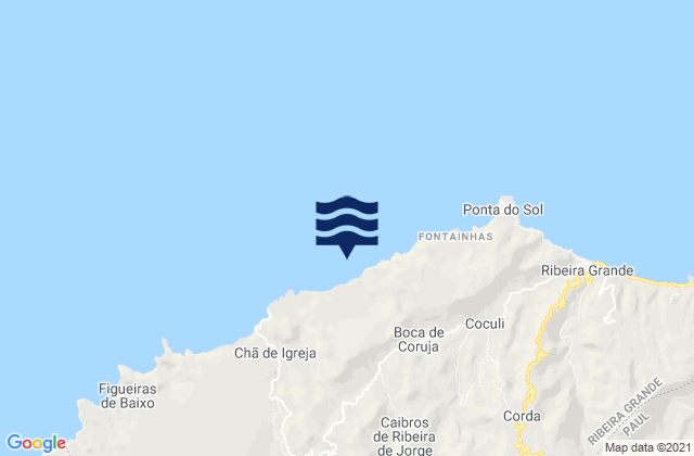 Concelho da Ribeira Grande, Cabo Verde tide times map
