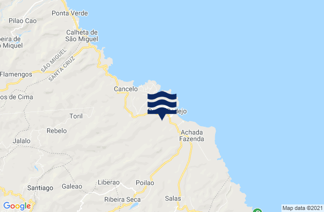 Concelho de Santa Cruz, Cabo Verde tide times map