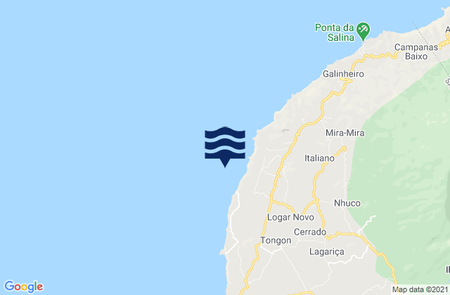 Concelho do Sao Filipe, Cabo Verde tide times map