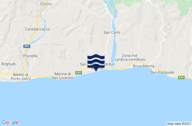 Condofuri, Italy tide times map