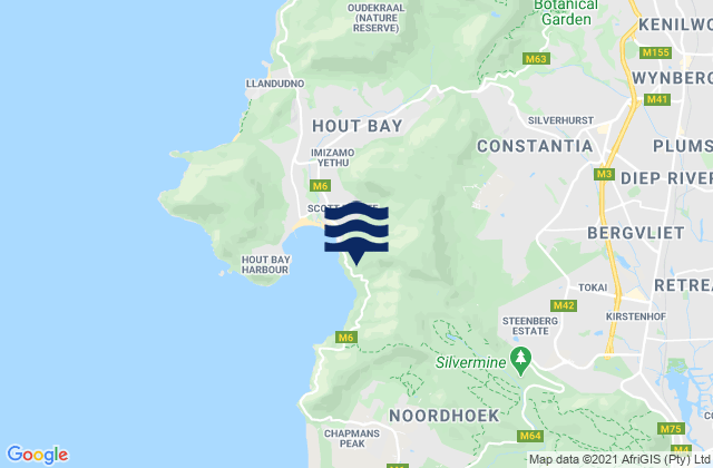 Constantia, South Africa tide times map
