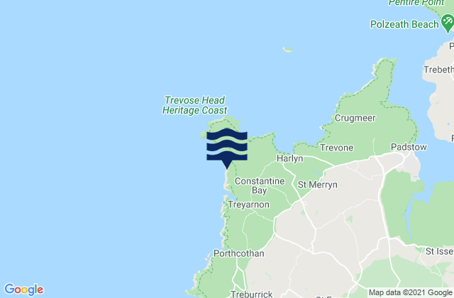 Constantine Bay, United Kingdom tide times map