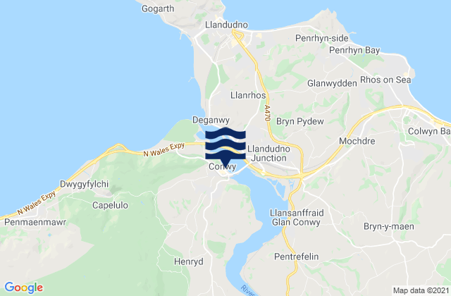 Conwy, United Kingdom tide times map