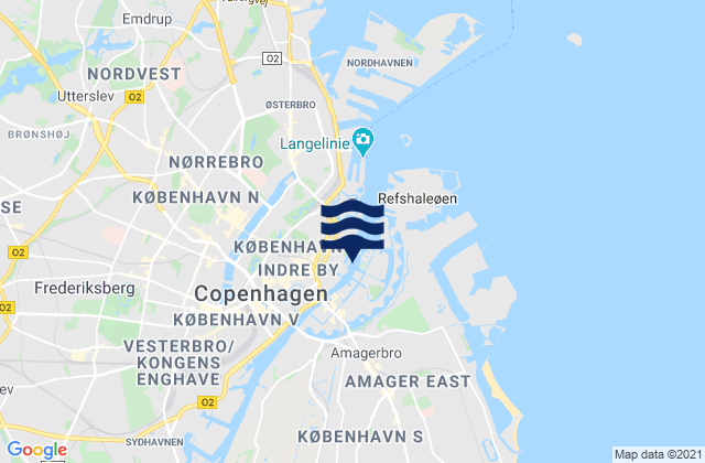 Copenhagen Port, Denmark tide times map