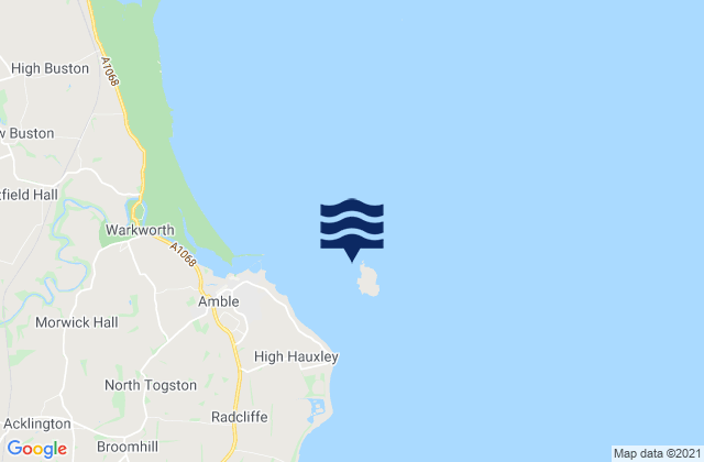 Coquet Island, United Kingdom tide times map