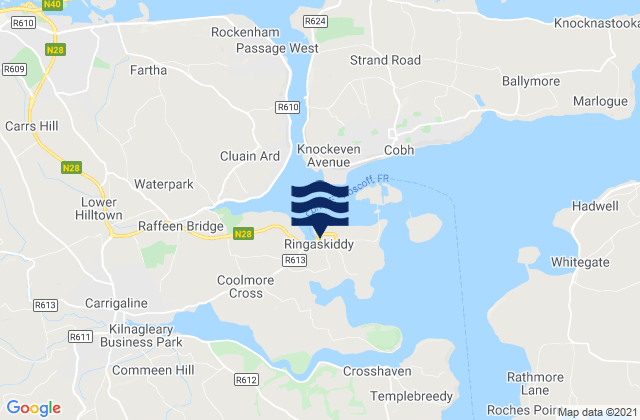 Cork Port, Ireland tide times map