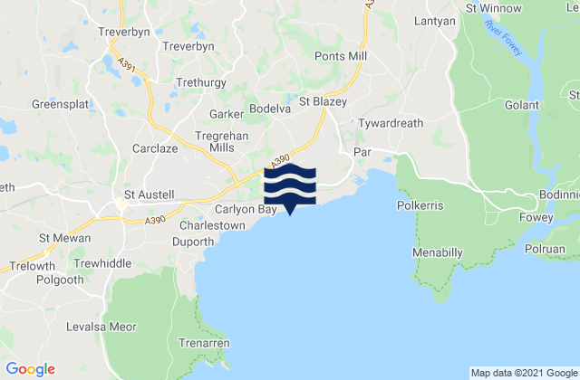 Cornwall, United Kingdom tide times map