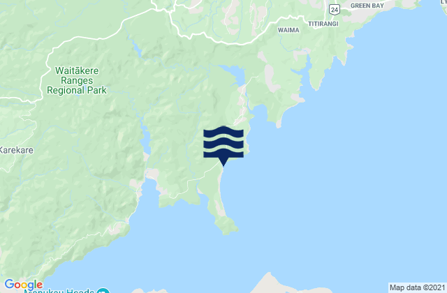 Cornwallis Beach, New Zealand tide times map