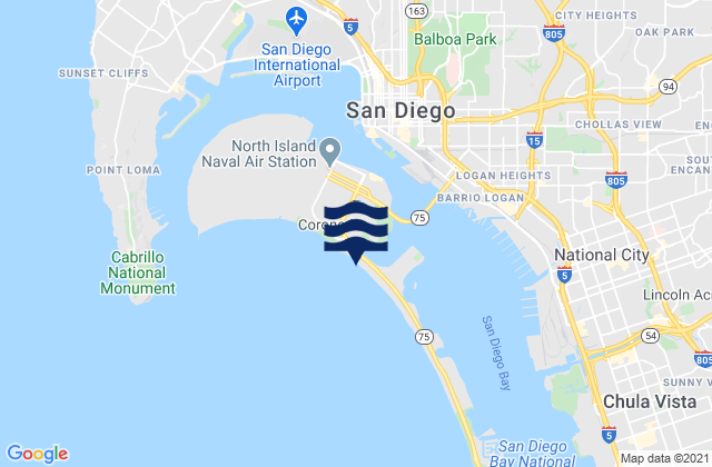 Coronado Shores Beach, United States tide chart map