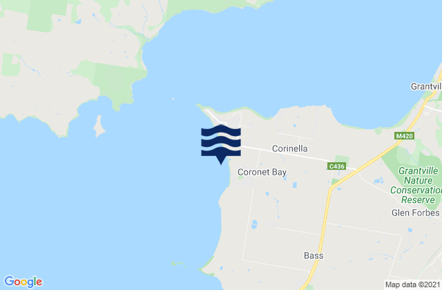 Coronet Bay, Australia tide times map