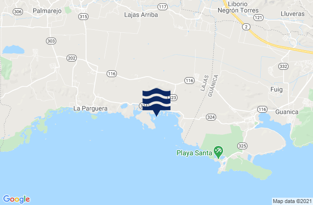 Costa Barrio, Puerto Rico tide times map