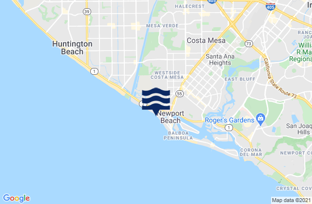 Costa Mesa, United States tide chart map